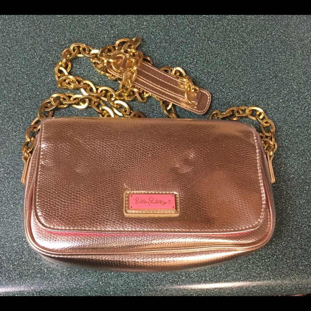 Lilly Pulitzer gold purse EUC